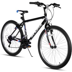 HILAND 24 26 inch Mountain Bike for Men Women, 18 Speeds High-Carbon Steel Frame, Sport Cycling MTB Bicycle for Adult (black)
