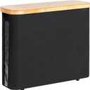StorageWorks Toilet Paper Storage Basket, Papers Container with Bamboo Lid, Medium Toilets Holder for Up to 9 Mega Rolls, Organizer for Bathroom, Black, 1 Pack