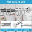 Adjustable Tension Shower Curtain Rod 2676 Inch, No-Drill Stainless Steel 1-Inch Diameter Non-Slip Spring Telescoping Curtain Rod for Bathroom, Window, Kitchen, Closet & Room Divider, Silver