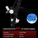 Front Right Passenger Side Power Window Regulator with Motor for:-Nissan Sentra Fe+S 2013-2016, Sentra S Sl Sr Sv 2013-2019, 2 Pins Connector OE# 80720-3SG0A 751395 80720-9AM0A