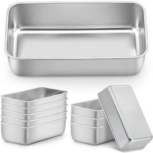 LIANYU 10 Pack Loaf Pans for Baking Bread, 9 x 5 Inch Stainless Steel Bread Loaf Pans for Sourdough, Cake Brownies, Heavy Duty Loaf Tins for Oven, Dishwasher Safe (Medium)
