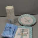 Juvale 144 Baptism Decorations Party Supplies - Blue, Includes Disposable Paper Plates, Napkins, Cups, & Cutlery, For Easter Party, Baptisms, First Communion, Christening & More, Serves 24