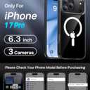 Magnetic Shockproof for iPhone 17 Pro Case,[Camera Protection][Compatible with Magsafe][Non-Slip][Mil-Grade Protection] Slim Anti-Yellowing Translucent Matte Phone Case for iPhone 17 Pro,Clear