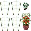 4 Pack Tomato Cage, 18 inches Plant Support Cages for Garden, Upgrade Garden Plant Stakes with Adjustable Rings, Plants Trellis for Tomato, Flower, Climbing Plants, with Twist Tie