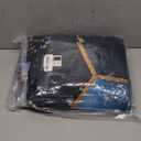 Poedist 4 Pcs Bathroom Shower Curtain Set,Bathroom Sets with Rugs(Bath Mat,U Shape and Toilet Lid Cover Mat) and 12 Hooks,Sky Blue Honeycomb Marble