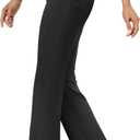 Womens Bootcut Dress Pants Business Casual Work Pants with Pockets High Waist Stretchy Trousers Pull On Office Slacks (Black, S)