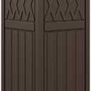 DWVO 38 Gallon Outdoor Trash Can, Resin Garbage Can with Tiered Lid and Drip Tray, Waterproof Trash Bin for Patio, Kitchen, Backyard (Brown)