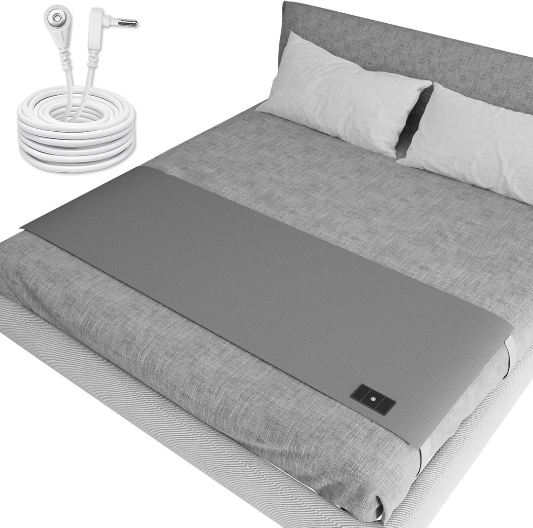 Grounding Sheets for Queen Size Bed, Grounded Bed Sheets with 10% Silver Fiber, Grounding Sheets for Better Sleep, Energy, Gray, 27"*60"