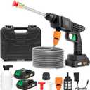 Cordless Pressure Washer, 600PSI Handheld High-Pressure Foam Cannon Water Spray, Portable Car Jet Washer with 2 Nozzles, Battery Powered Cleaner Machine Tool for Car, Patio, Fence, Floor, Garden