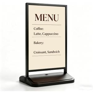 Heavy-Duty 24"x36" Double-Sided Floor Standing Foam Board Sign Holder with Refillable Water Base and Wheels for Indoor/Outdoor Display (1 UNIT)