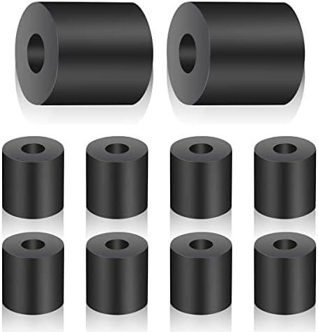 10Pcs Tear Resistant Multi-Purpose Rubber Spacer 1" OD x 3/8" ID x 1" Thick Rubber Bushing Solid Smooth Round Neoprene Rubber Washers for Car,Motor,Bars Accessories
