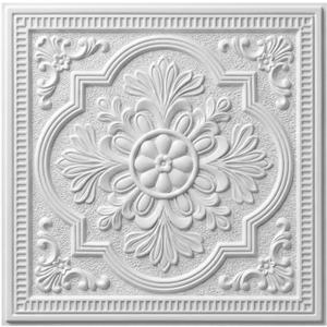 Nuanchu 40 Pcs Foam Drop Ceiling Tiles Peel and Stick White 3D Wall Panels, 26-105.5 Sq. ft Adhesive Glue up Waterproof Wallpaper DIY for Office Home (13.8 x 13.8 Inch,Exquisite)