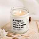 10 Year Anniversary Candle Gifts for Him Her Wife Husband, 10th Anniversary Funny Gifts, Aluminum/Tin Gift for 10 Year Wedding Anniversaries, Ten/Tenth Tin Anniv. Present, Lavender, Handmade