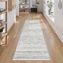 Miukiki Washable 2x5 Runner Rug Hallway Non Slip Kitchen Runner Grey