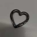 4pcs Heart Carabiner Keychain Clip, Metal Spring Heart Rings Hook Key Ring Carabiner Clips for Purse Bag Charms Backpack Strap Dog Tags Hang Water Bottle Paracord Keychain Lanyard(Silver Black)