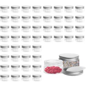 80 Pcs Clear Plastic Jars with Screw Lids Cosmetic Containers, 2.7 inches x 1.6 inches