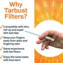 Tarbust Slim Cigarette Filter Tips that Remove Tar and Chemical, for Slim & Roll-ups, Bulk Economy (540 Filters+60 Adapters to Convert to Super Slim+2 Free Travel Cases)