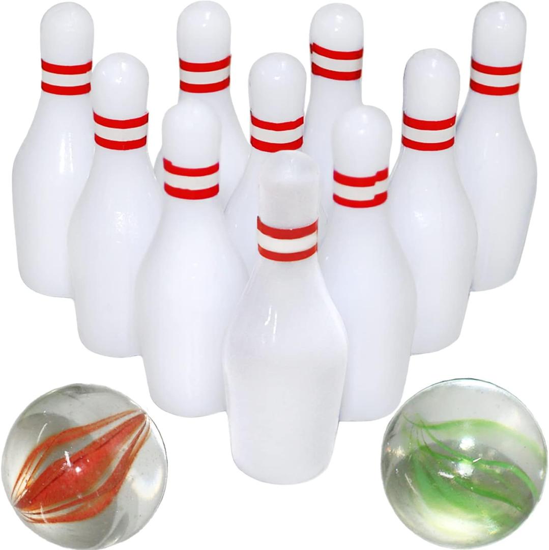 Jishi 6-Pack Mini Bowling Game Set Kids Party Favors Goodie Bag Stuffers, Small Prize Gifts for Adults Teens Boys Girls Bowler Birthday Supplies, Fun Indoor Tabletop Activities Finger Play Fidget Toys