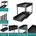 DEKAVA Under Sink Organizer 2 Pack, Bathroom Cabinet Organizer, 2 Tier Sliding Cabinet Basket Organizer Drawer, Multi-Purpose Bath Collection Baskets for Bathroom (Black)
