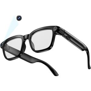 AI Smart Glasses with Camera & Video 1080P HD, Wearable Video Recording Glasses, Hands-Free First-Person View for Live Vlog, Travel and Sports