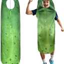 Adult Costume Halloween Sports Party Baseball Football soccer ball,Cucumber Cosplay Costume Funny Suit (Green)
