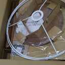 BTP Wood Tripod Floor Lamp, Farmhouse Shelf Wooden Standing light Drum Shade for Living Room, Bedroom, Office, Footswitch,ETL Listed/Brown Wood Color, 3 Color Temparature LED Bulb Include