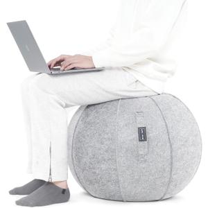 ANC POP Yoga Ball Exercise Ball, Anti Slip Stability Ball Chair, 25 Heavy Duty Large Gym Ball for Fitness, Balance and Core Workout with Cover, Easy Clean (Snow White)