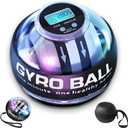Curaball Hand Exerciser with Counter: Torque Ball Gyro Wrist Ball - Forearm Strengthener & Hand Strengthening Devices Featuring Shoulder Reliever Ball Swing (with LED Lights)