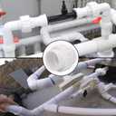 2 Pack 2" PVC Union Coupling Pipe Fitting (Socket x Socket) 2 Inch PVC Slip Union PVC Adapter Coupling Schedule 40, EPDM O-Ring, White