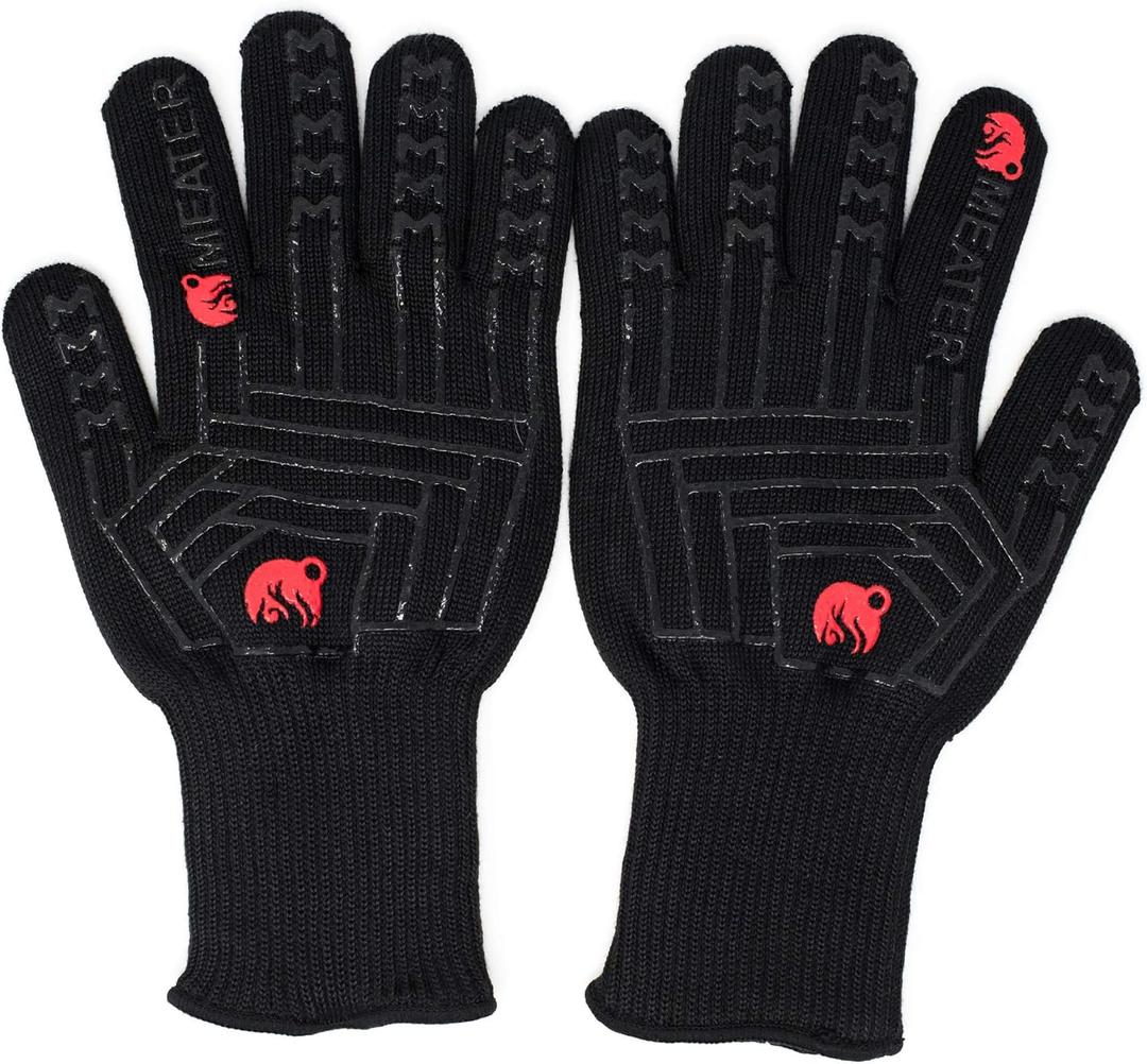 MEATER Mitts - Heat Resistant BBQ Gloves - Premium Cooking Gloves for Grill, Smoker, Oven, and Baking - Non-Slip, High-Temperature Protection, Extra Long Cuffs