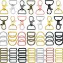 56 Pieces D Rings for Purse Bag Hardware Purse Hardware for Bag Making Buckles Craft (Mixed Color,25 mm)
