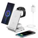 Wireless Charging Station for Samsung - Fast Charging Wireless Charger for Galaxy S23 Ultra/ S23/ S23+/ Z Flip/ Fold 5/ 4/ 3/ iphone/ Android Phones, Galaxy Watch 6/ 5 Pro/ 5/ 4/ 3 & Buds.(White)