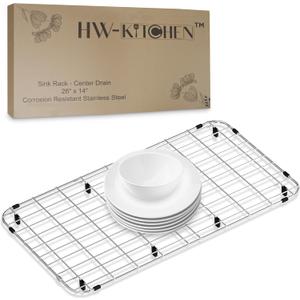 26" x 14" Sink Protector for Kitchen Sink - Stainless Steel Kitchen Sink Rack for Bottom for Sink - Sink Mat - Sink Drying Rack - Kitchen sink protector - Farm Sink Rack for Bottom of Sink