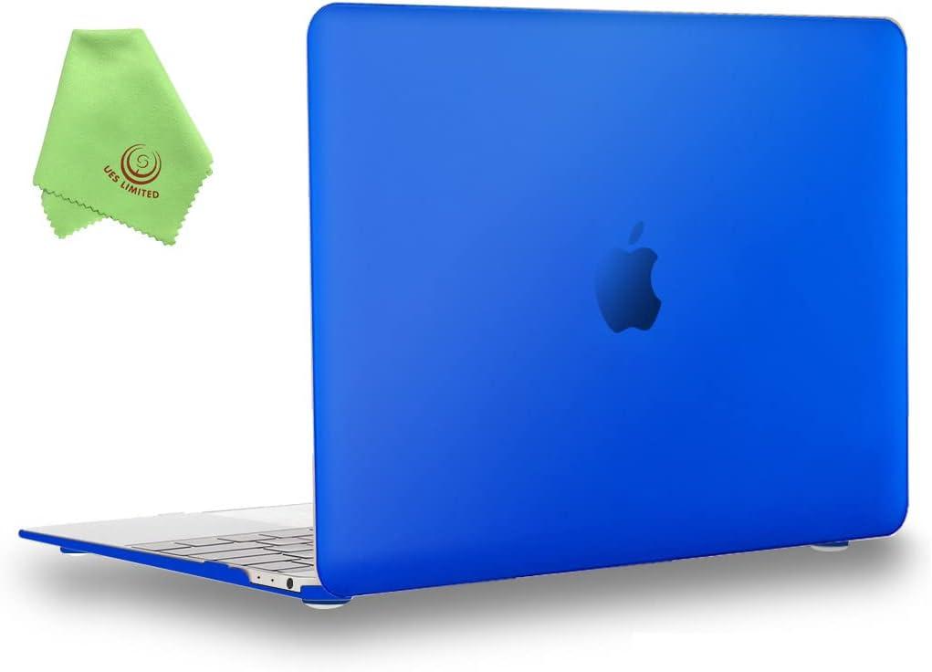 UESWILL Smooth Soft Touch Matte Hard Shell Case Cover Compatible with MacBook 12 inch with Retina Display (Model: A1534) + Microfibre Cleaning Cloth, Royal Blue