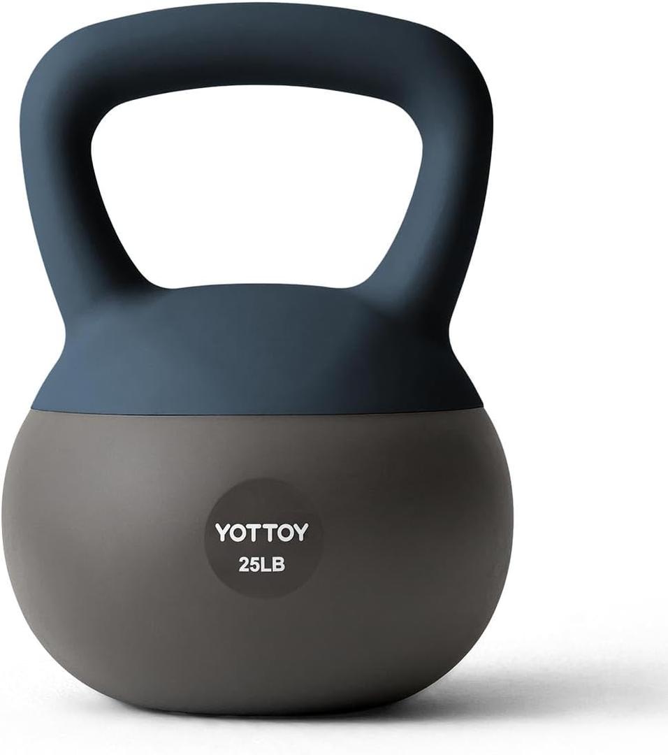 YOTTOY Soft Kettlebell, Set for Strength Training Kettlebells & Home Workouts, Soft-Sided Cushioned Base, Wide-Handle - Ideal for Men, Women, & Beginners 25lb