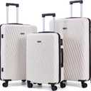 Hoteel Luggage Sets 3 Piece Hardside, Luggage Set with Spinner Wheels, TSA Lock, Wet/Dry Separation Compartment, Lightweight Carry on Luggage, 20"/24"/28" Suitcase, Beige