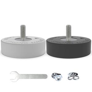 Magnetpro Paired Super Strong Rubber Coated Mounting Magnets Anti-Scratch Anti Corrosion, Magnetic Base Over 80LB Heavy Duty Size 2" *0.6" with 1/4"-20 Male Thread and Nut for Furniture, PTZ, Camera