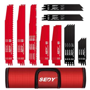 36-Piece Ultimate Reciprocating Saw Blade Set - Premium Saw Blades, Durable Wood & Metal Cutting Blades with Storage Pouch, Long-Lasting Pruning Blades