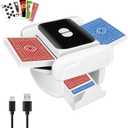 Card Shuffler - Automatic Card Shuffler Rechargeable Low Noise Portable Card Shuffler 1-2 Decks for Poker|UNO| Blackjack|Skip-Bo|Phase 10 (White)