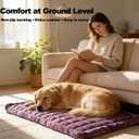 Dog Car Seat Cover for Back Seat, Purple Flannel Pet Bed Mat, Non-Slip Waterproof Bottom, Washable Dog Bed & Seat Protector for Cars SUVs Trucks, Fits Backseat Extenders, 59.1 x 23 Inches