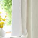 Beige Solid Full Blackout Curtain Heavy Linen Texture Window Treatment for Bedroom Energy Efficient Drapes Triple Weave 8 Grommets Top for Living Room with Liner, Beige, 50" x 63", 2 Panels
