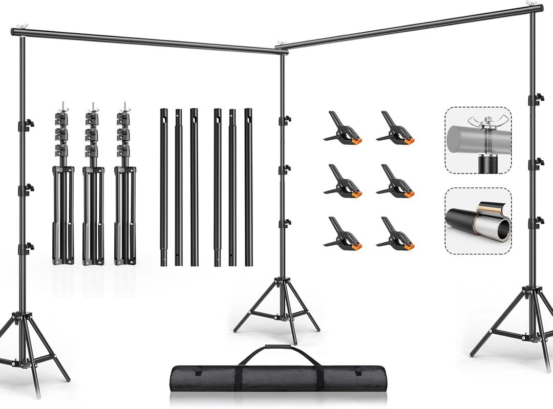 10x20FT Backdrop Support Stand for PhotographyAdjustable Width & Length Backdrop Stand Background Support System Kit for Photo Video Studio Shooting, Party, Outdoor, Wedding