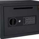 Drop Safe - Digital Compact Steel Money Security Box with Keypad - Deposit Cash Easily For Home or Business by Paragon Safe - Black, .54 Cubic Feet