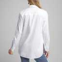 Womens White Peplum Pleated Button Down Shirt Long Sleeve Top Casual Blouse (S)