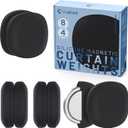 Shower Curtain Magnet Weights - Silicone Encased Magnets for Weighted Shower Curtain with Liner - Anti-Rust Indoor/Outdoor Curtain Drapery Weights - Holds Tablecloths in Place (Black)