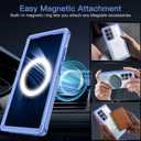 Hekodonk for Galaxy S25 Ultra Case Magnetic,[Compatible with Magsafe][Built-in Tempered Glass Screen Protector][Glitter Card] Full Body Bling Case for Samsung Galaxy S25 Ultra,Blue