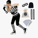 Morph Women's Burglar Costume - Adult Robber Outfit for Women - Bank Robber Theme - Cop and Robber Costume Medium