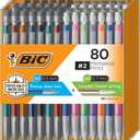 BIC Mechanical Pencils 0.7mm & 0.5mm, #2 EXTRA SMOOTH with Various Color Barrels - Two Assorted Sizes, 80 Pack