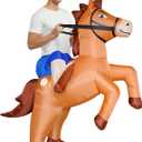 Stegosaurus Inflatable Costume Adult Ride On Horse Costumes Cowboy Air Blow Up Funny Riding Horse Suit for Men Women Halloween
