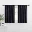 NICETOWN Short Curtains 36 inches Long, Black Out RV Bunk Panels, Kitchen Window Curtains Over Sink, Thermal Insulating Blackout Drapes/Draperies for Small Window (2 Panels, 42x36 inches Wide)